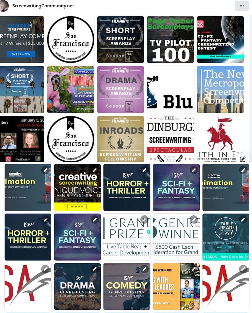Images from Ads For ScreenwritingCommunity.net Advertisers